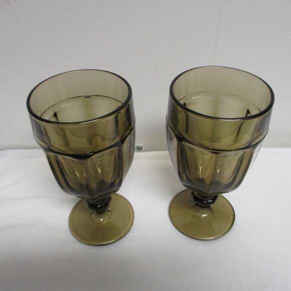 Libbey Duratuff Goblets GIBRALTA Smoky Topaz 7" 16 fl. oz. Set of 2 - Picture 2 of 2